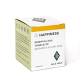 HAPPINESS - ESSENTIAL OILS TOWELETTES - BERGAMOT & CLARY SAGE